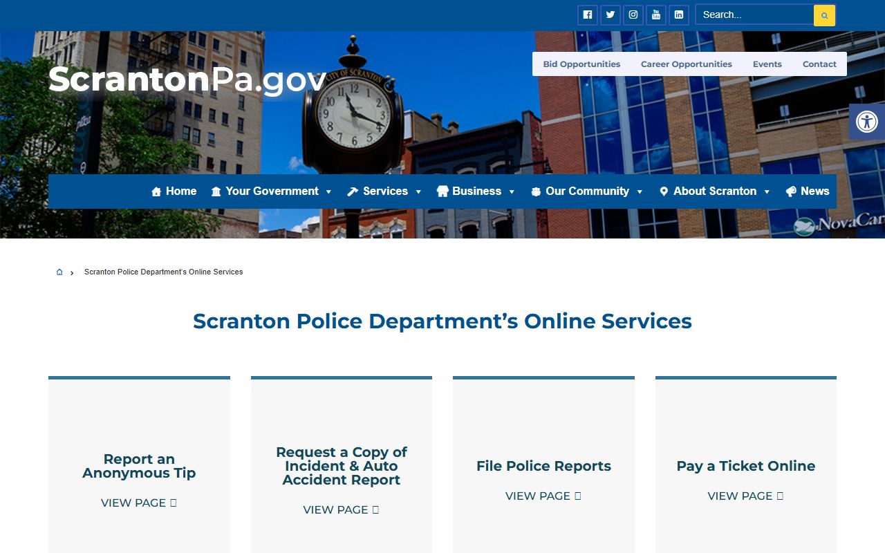 Scranton Police Department records for Scranton inmate population