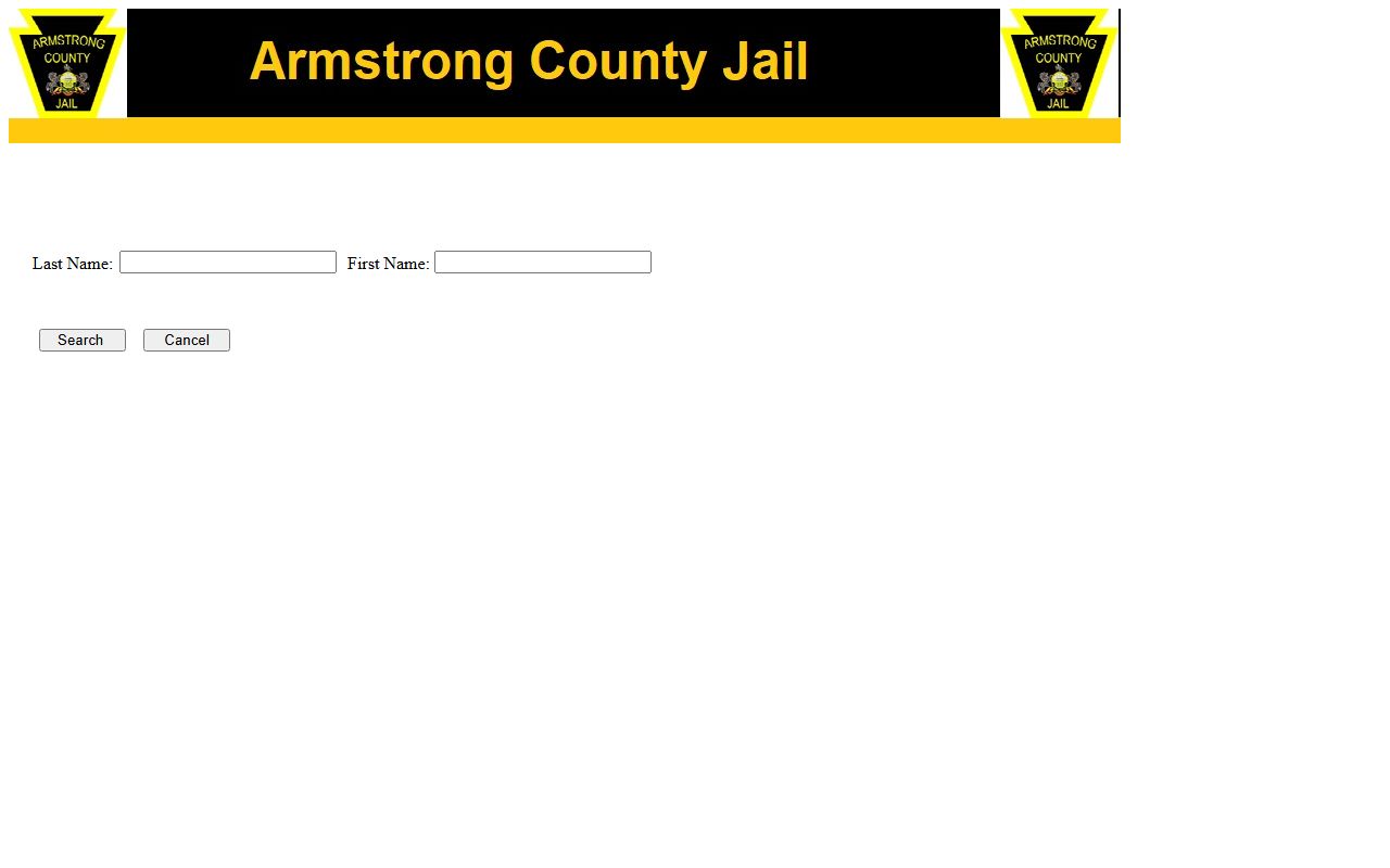 Armstrong County inmate population jail inmate lookup search page